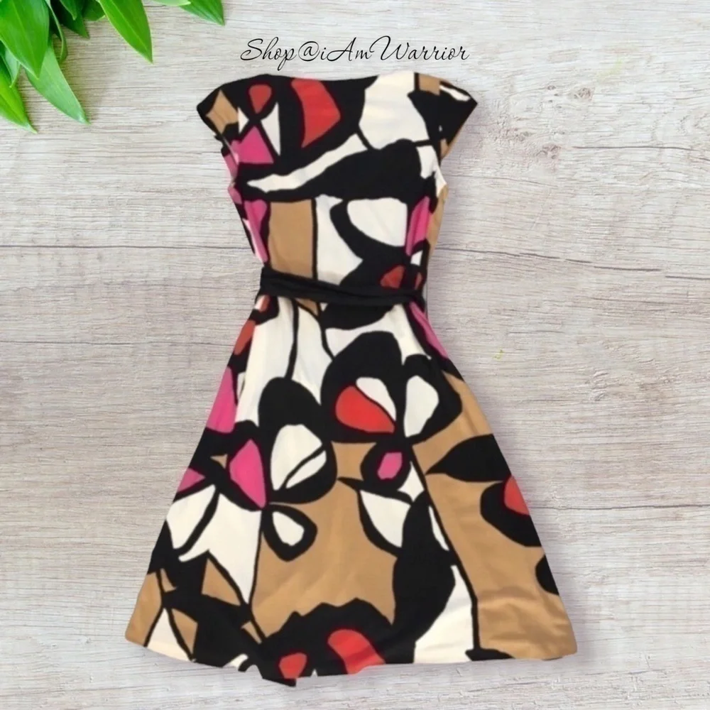 Diane Von Furstenberg abstract print silk jersey wrap dress  *Shop@iamwarrior - Picture 4 of 7